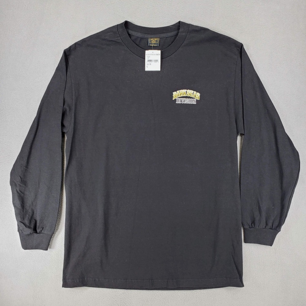 Dark Seas Division Shirt Sz L Eagle Coast Logo‎ Black Cotton Long Sleeve